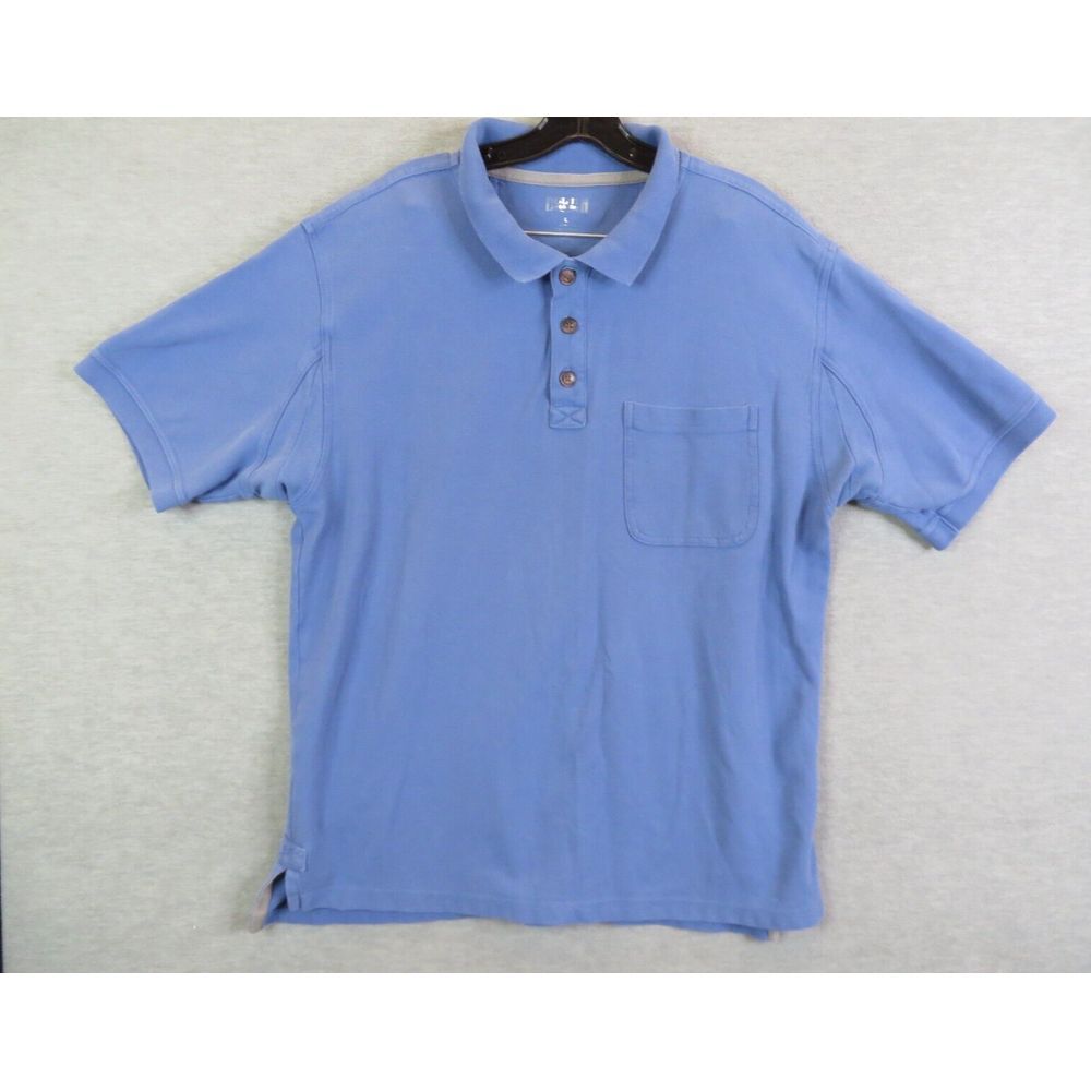 Duluth Mens Shirt Large Blue Polo Short Sleeve Gusset Outdoor Casual‎ Golf